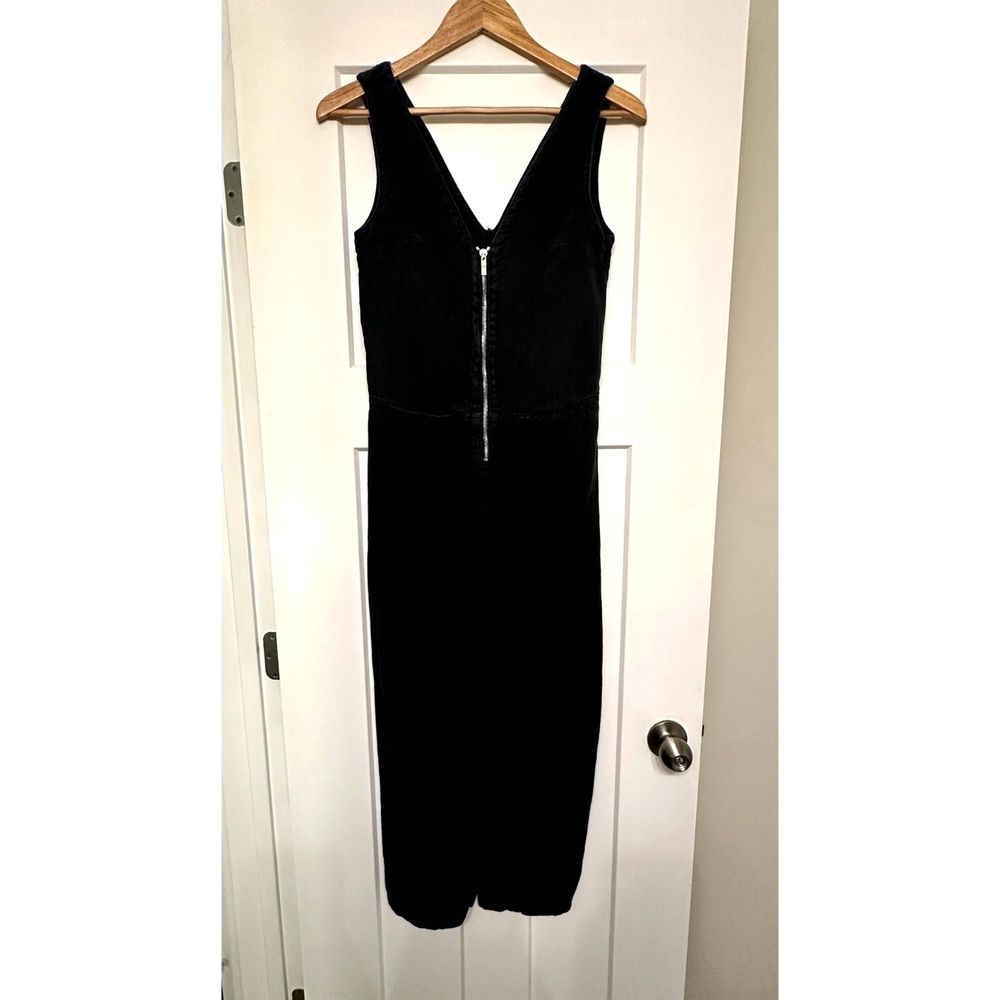 Zara TRF Collection Black Jumpsuit Women's Size XS Zipper Straight Leg Denim